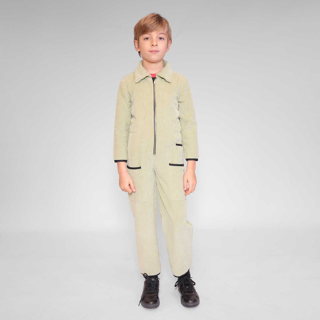 Velvet Green Jumpsuit for Kids
